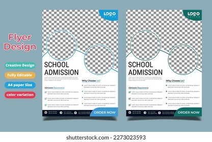 School admission flyer design set. back to school flyer design set. Back to school admission flyer. school admission template for flyer design. vector illustration