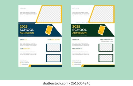 School admission flyer design set back to school flyer design set Back to school admission flyer