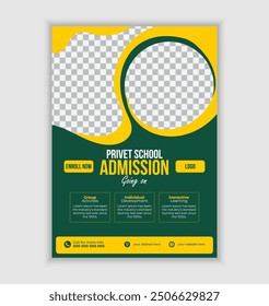 School admission flyer design template for kids