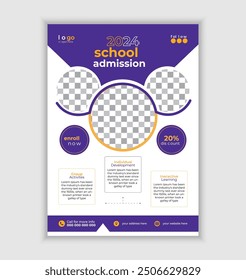 School admission flyer design template for kids