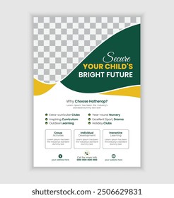 School admission flyer design template for kids