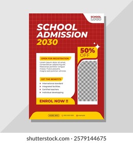 School admission flyer design template