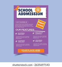 Design-Vorlage für Flyer zur Schulzulassung 