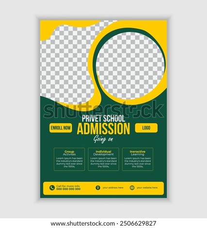 School admission flyer design template for kids