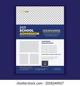 School admission flyer design vector download