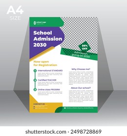 Flyer Design für die Schulzulassung, kreative und moderne Online-Flyer Design-Vorlage für die Schulzulassung
