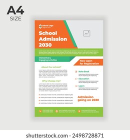School admission flyer design,Creative and modern online school education admission flyer design template

