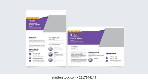school admission flyer template design, education flyer design, four image can be placed in the template