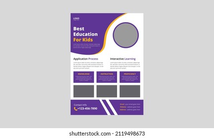 Vorlage für die Schulzulassung, Junior School Admission Flyer, Kinder zurück in die Schule Eintrittspaket-Plakatvorlage, Umschlag, Flyer, Plakat, a4-großes Design
