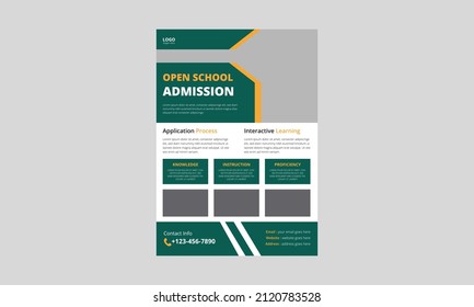 School Admission Flyer Template, Junior School Admission Flyer, Kids back to school education admission flyer poster layout template, cover, flyer, poster, a4 size design