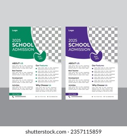 school admission flyer template vector file