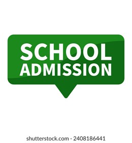 School Admission In Green Rectangle Shape For Promotion Recruitment Business Marketing Social Media Information
