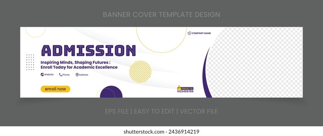 school admission horizontal banner template design.