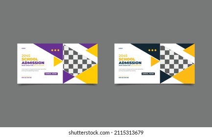 School admission horizontal and web banner template design..eps