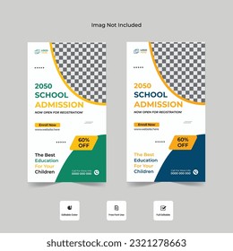 School admission Instagram and Facebook post story Design template.
