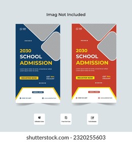 School Admission Instagram and Facebook social media story template, School admission Instagram story design.