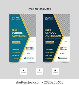 School Admission Instagram and Facebook social media story template, School admission Instagram story design.