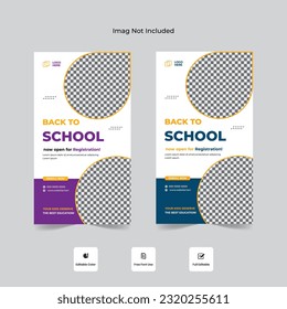 School Admission Instagram and Facebook social media story template, School admission Instagram story design.
