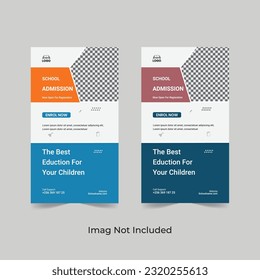 School Admission Instagram and Facebook social media story template, School admission Instagram story design.