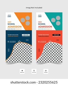 School Admission Instagram and Facebook social media story template, School admission Instagram story design.