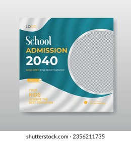 School admission Instagram post template design. School admission Instagram. School Instagram post. Facebook post.