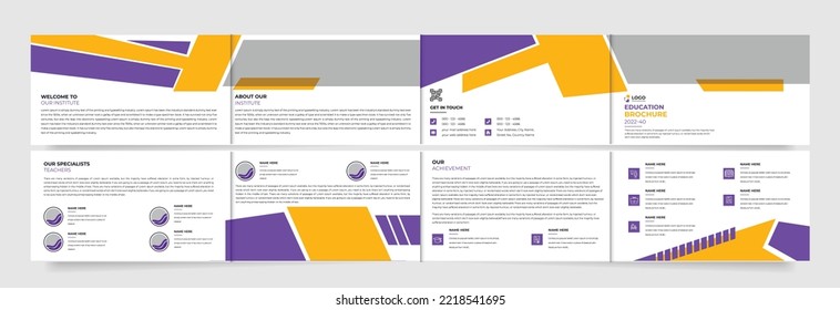 School Admission landscape Fourfold Brochure Template or Education Fourfold Brochure Fourfold brochure for business