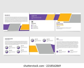 School Admission landscape Trifold Brochure Template or Education Tri fold Brochure Tri Fold folding brochure for business