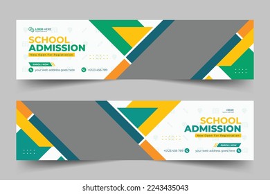 School admission linkedin banner template