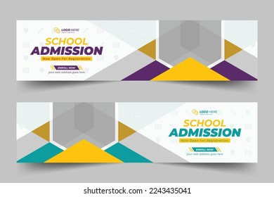 School admission linkedin cover banner	