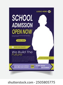  School Admission Luxury Flyer Template or Creative Education Leaflet A4