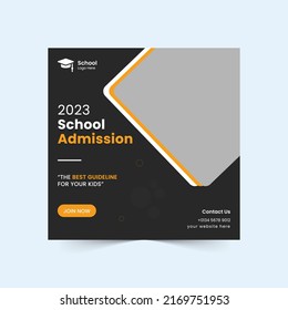 School admission marketing social media post and web banner template Design