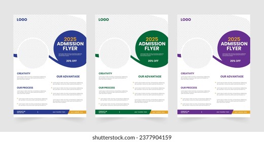 School admission new a4 size promotional flyer design, Print-ready admission flyer, handout, marketing flier, and handout editable template 