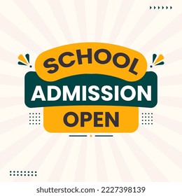 school admission open banner tag abstract shape or admission going on