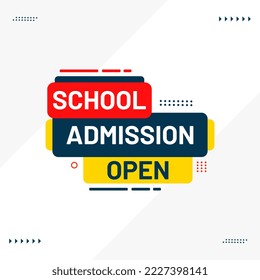 school admission open banner tag abstract shape or admission going on