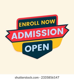 school admission open banner tag enroll now