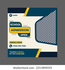 School Admission Open Banner For Web And Social Media Post