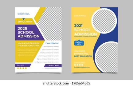 School Admission Open Flyer Design Template Vector Education Center brochure, Kids Education Flyer Template, School Flyer,Template for Education Admission.eps