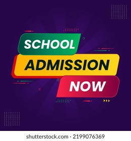 School Admission Open Now Banner Vector