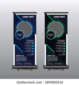 School Admission Open roll up banner design Template , Vector illustration.