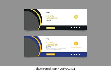 School Admission open social media cover post design template. vector illustration..eps