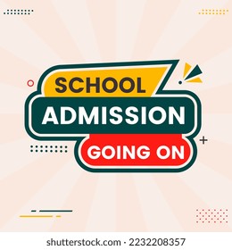 school admission open sticker or label design for poster and banners