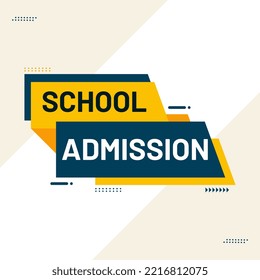 School Admission Open Tag Abstract Shape For Social Media Post Template