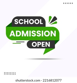 School Admission Open Tag Abstract Shape For Social Media Post Template