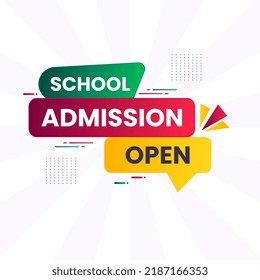 school admission open text promotional banner for social media post template