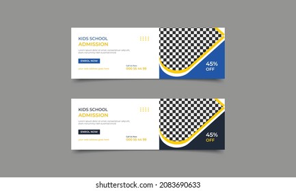 School admission post template. Kids school education admission open social media post web banner template. vector illustration..eps
