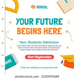 School Admission Post Template Social Media