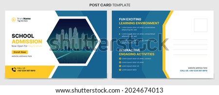 School admission postcard template design