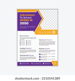 School admission poster template design