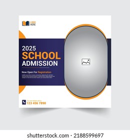 School Admission Promotion Post Template, Back to school social post