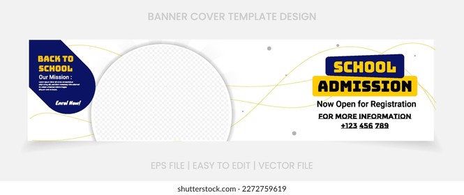 school admission promotion social media template cover design.